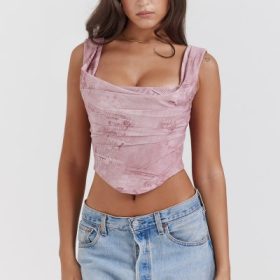 Una Pink Print Corset - Image 5