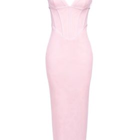 Romy Pink Mesh Bodycon Maxi Dress - Image 2