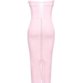 Romy Pink Mesh Bodycon Maxi Dress - Image 4