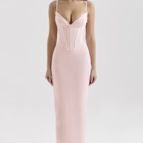 Romy Pink Mesh Bodycon Maxi Dress - Image 7