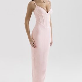 Romy Pink Mesh Bodycon Maxi Dress - Image 9