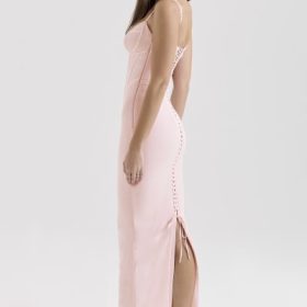 Romy Pink Mesh Bodycon Maxi Dress - Image 10