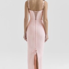 Romy Pink Mesh Bodycon Maxi Dress - Image 11