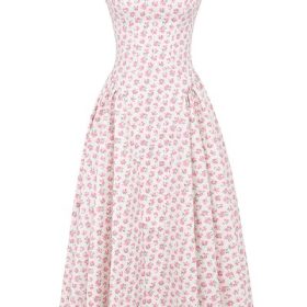Dorothy White Rosebud Print Cotton Midi Sundress - Image 2