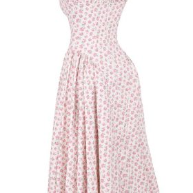 Dorothy White Rosebud Print Cotton Midi Sundress - Image 3