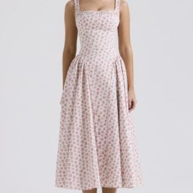 Dorothy White Rosebud Print Cotton Midi Sundress - Image 6