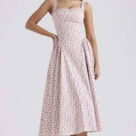 Dorothy White Rosebud Print Cotton Midi Sundress - Image 7