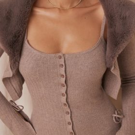 Dahlia Beige Cashmere Cardigan - Image 5
