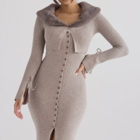 Dahlia Beige Cashmere Cardigan - Image 6