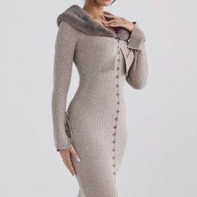 Dahlia Beige Cashmere Cardigan - Image 10