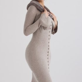 Dahlia Beige Cashmere Cardigan - Image 11