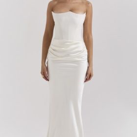 Persephone Ivory Strapless Corset Dress - Image 5