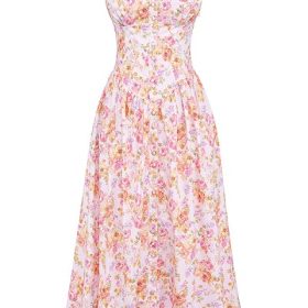 Tatiana Pink Print Midi Sundress - Image 2