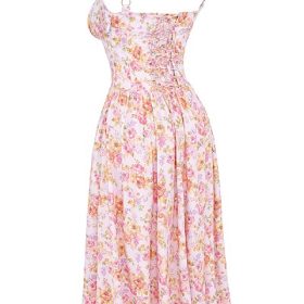 Tatiana Pink Print Midi Sundress - Image 3