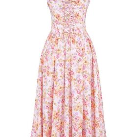 Tatiana Pink Print Midi Sundress - Image 4