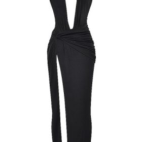 Larelle Black Plunge Maxi Dress - Image 2