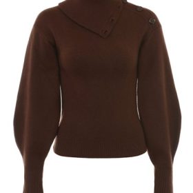 Adelita Chocolate Cashmere Blend Sweater - Image 2