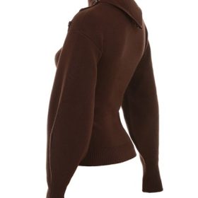 Adelita Chocolate Cashmere Blend Sweater - Image 3