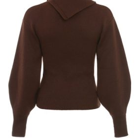Adelita Chocolate Cashmere Blend Sweater - Image 4