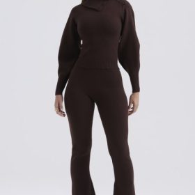 Adelita Chocolate Cashmere Blend Sweater - Image 6