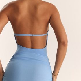 Anura Soft Blue Knit Halter Dress - Image 6