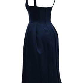 Paloma Midnight Twist Strap Satin Midi Dress - Image 3