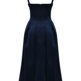 Paloma Midnight Twist Strap Satin Midi Dress - Image 4