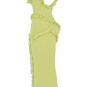 Pixie Lime Ruffle Maxi Dress - Image 3