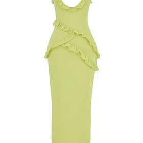 Pixie Lime Ruffle Maxi Dress - Image 4