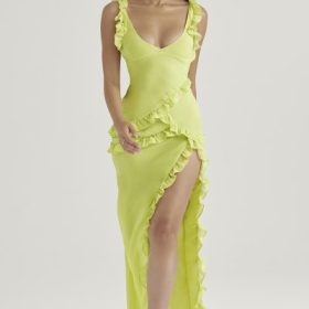 Pixie Lime Ruffle Maxi Dress - Image 7