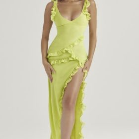 Pixie Lime Ruffle Maxi Dress - Image 9