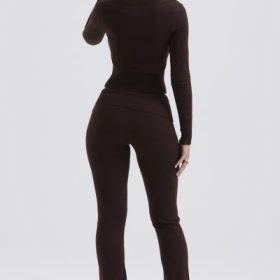 Ama Chocolate Cashmere Blend Trousers - Image 12