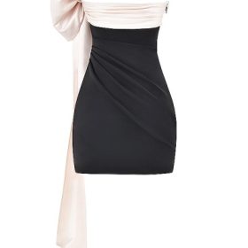 Jana Black & Ivory Bow Mini Dress - Image 4