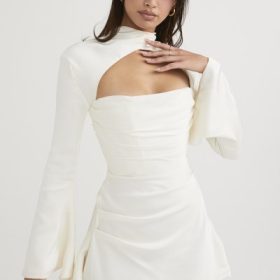 Toira Ivory Draped Corset Dress - Image 7