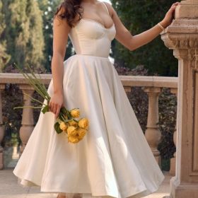 Mademoiselle White Tulle Midi Dress - Image 13