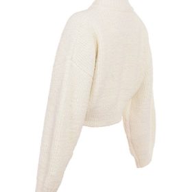 Salilah Cream Chenille Blend Bomber Jacket - Image 3