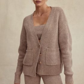 Alara Barley Chunky Natural Wool Cardigan - Image 5