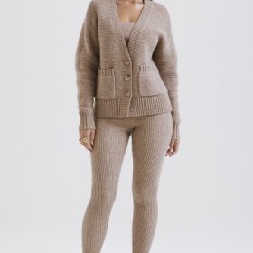 Alara Barley Chunky Natural Wool Cardigan - Image 6