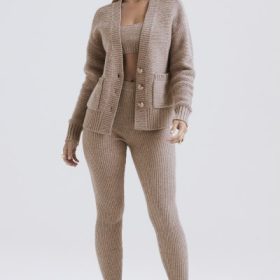 Alara Barley Chunky Natural Wool Cardigan - Image 7