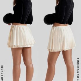 Emira Ivory Pleated Mini Skirt