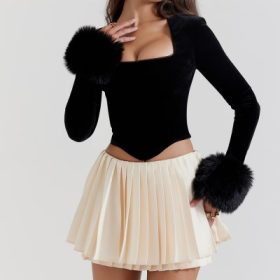 Emira Ivory Pleated Mini Skirt - Image 5