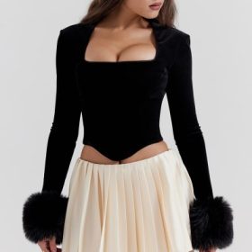 Emira Ivory Pleated Mini Skirt - Image 9
