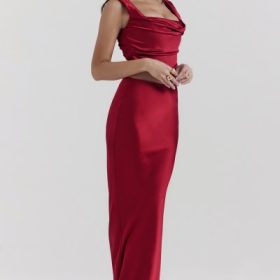 Sydel Ruby Satin Bias Cut Maxi Skirt - Image 9