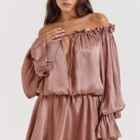 Chaya Hazelnut Off Shoulder Dress - Image 10