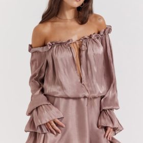 Chaya Hazelnut Off Shoulder Dress - Image 11