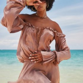 Chaya Hazelnut Off Shoulder Dress - Image 15