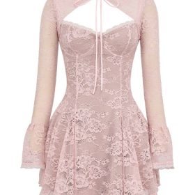 Alice Perfectly Pink Lace Mini Dress - Image 2