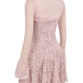 Alice Perfectly Pink Lace Mini Dress - Image 3