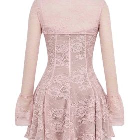 Alice Perfectly Pink Lace Mini Dress - Image 4