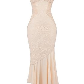 Felicia Vanilla Chiffon & Lace Gown - Image 2